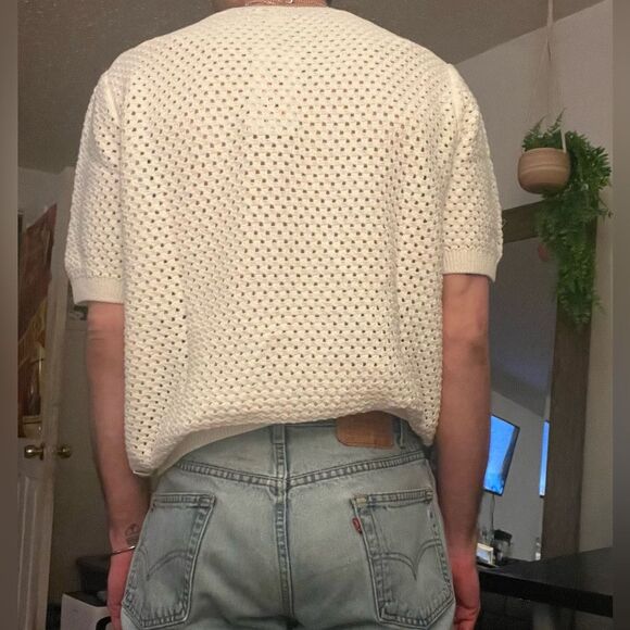 BNWT Urban Outfitters - Guess Originals - Men’s Short Sleeve Crochet Sweater - Picture 6 of 9